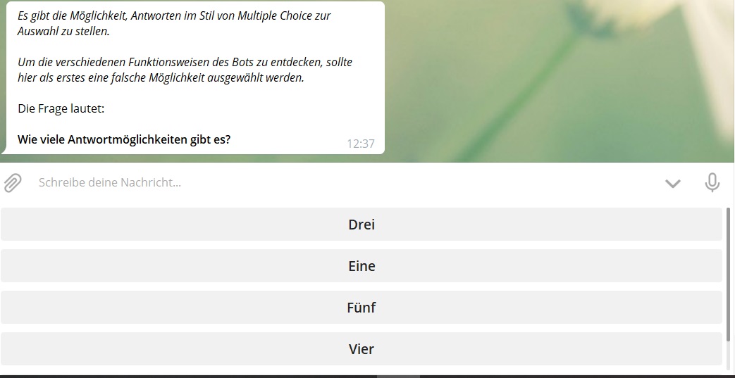 Raetselbot Antwort Auswahl