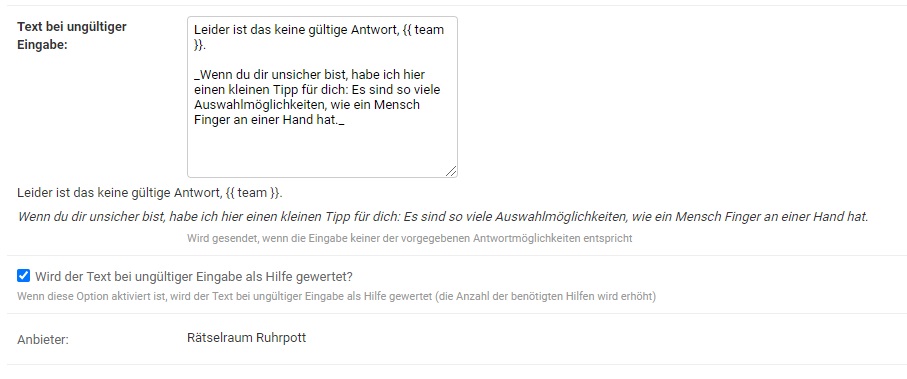 Raetselbot Fragen einrichten Teil 2
